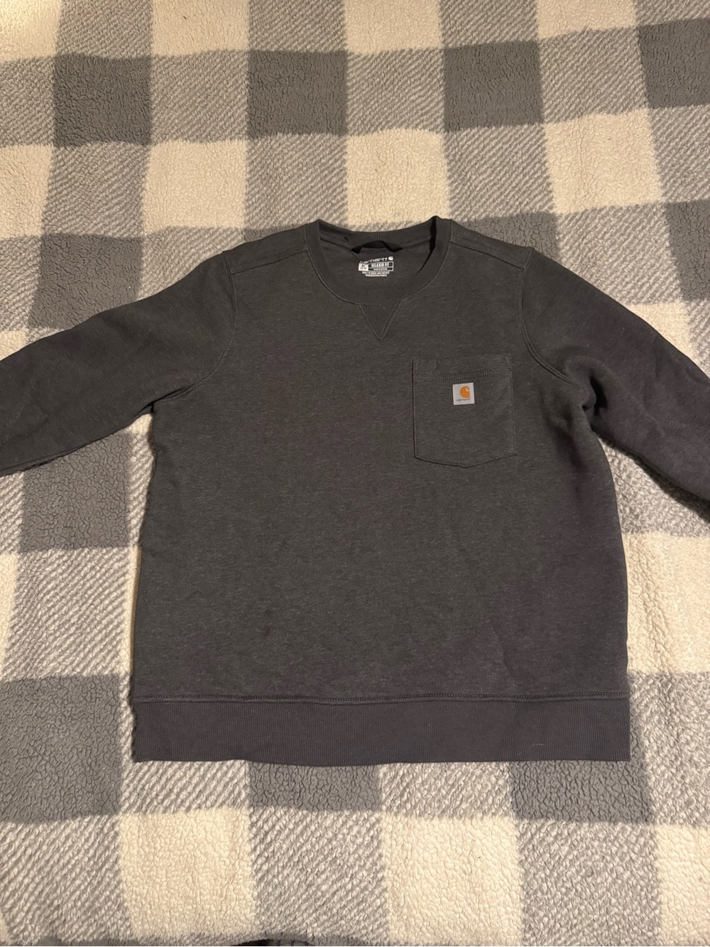 Carhartt Women’s Charcoal Crewneck Pocket Sweatshirt